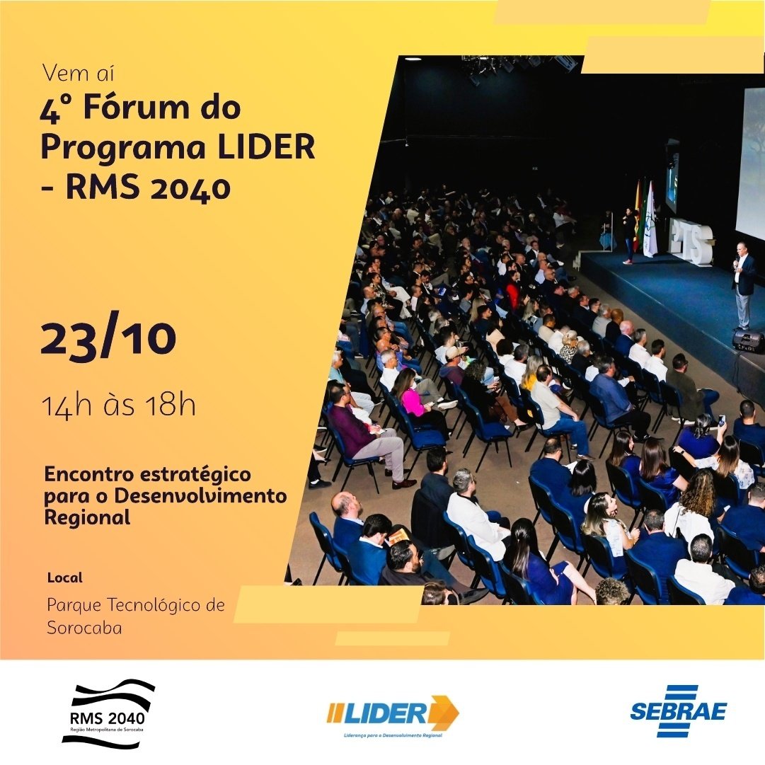 4º Fórum do Programa LIDER - RMS 2040 em Sorocaba - Sympla