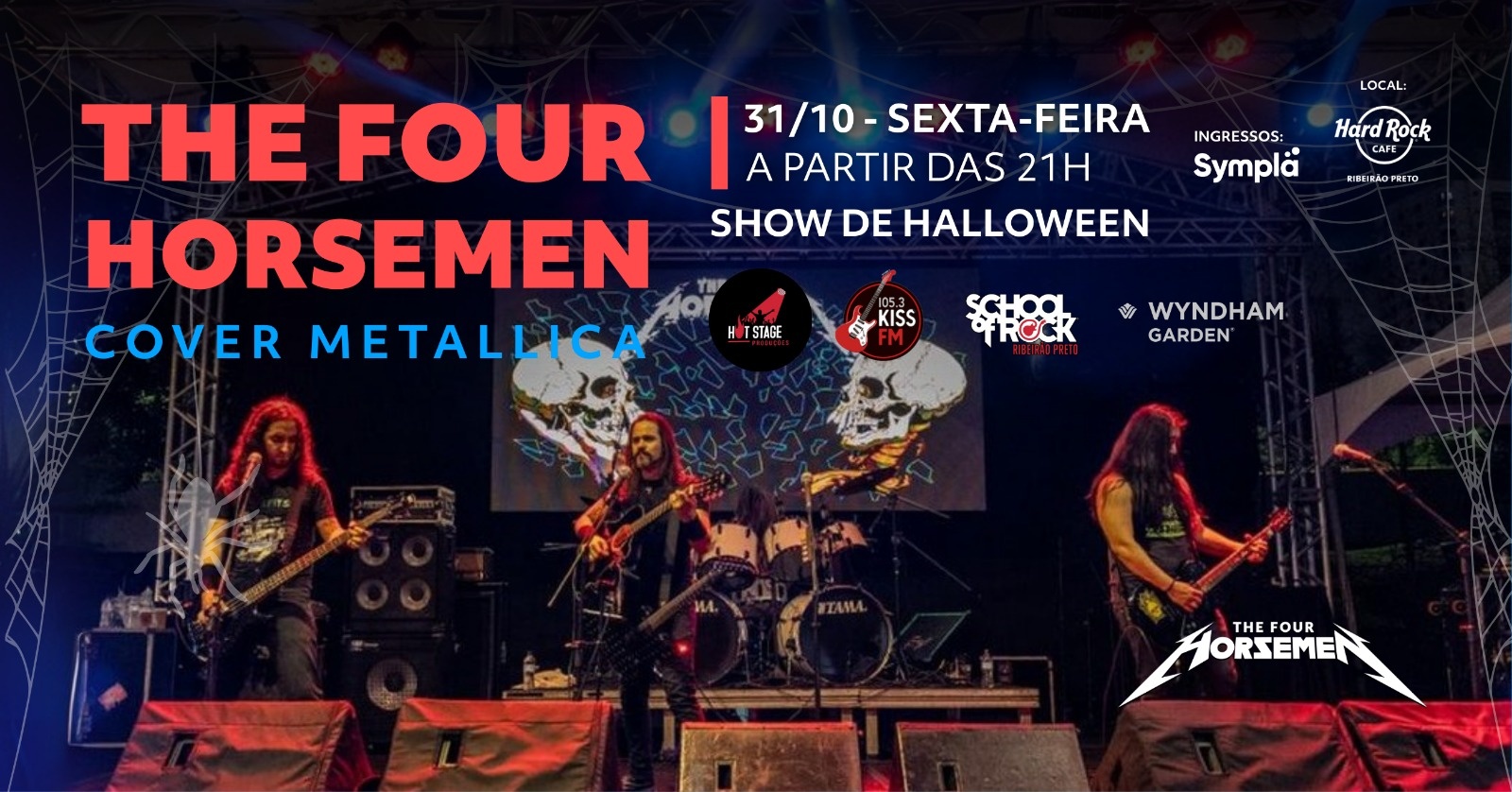 The Four Horsemen: Tributo ao Metallica - Show de Halloween no Hard Rock Cafe Ribeirão Preto