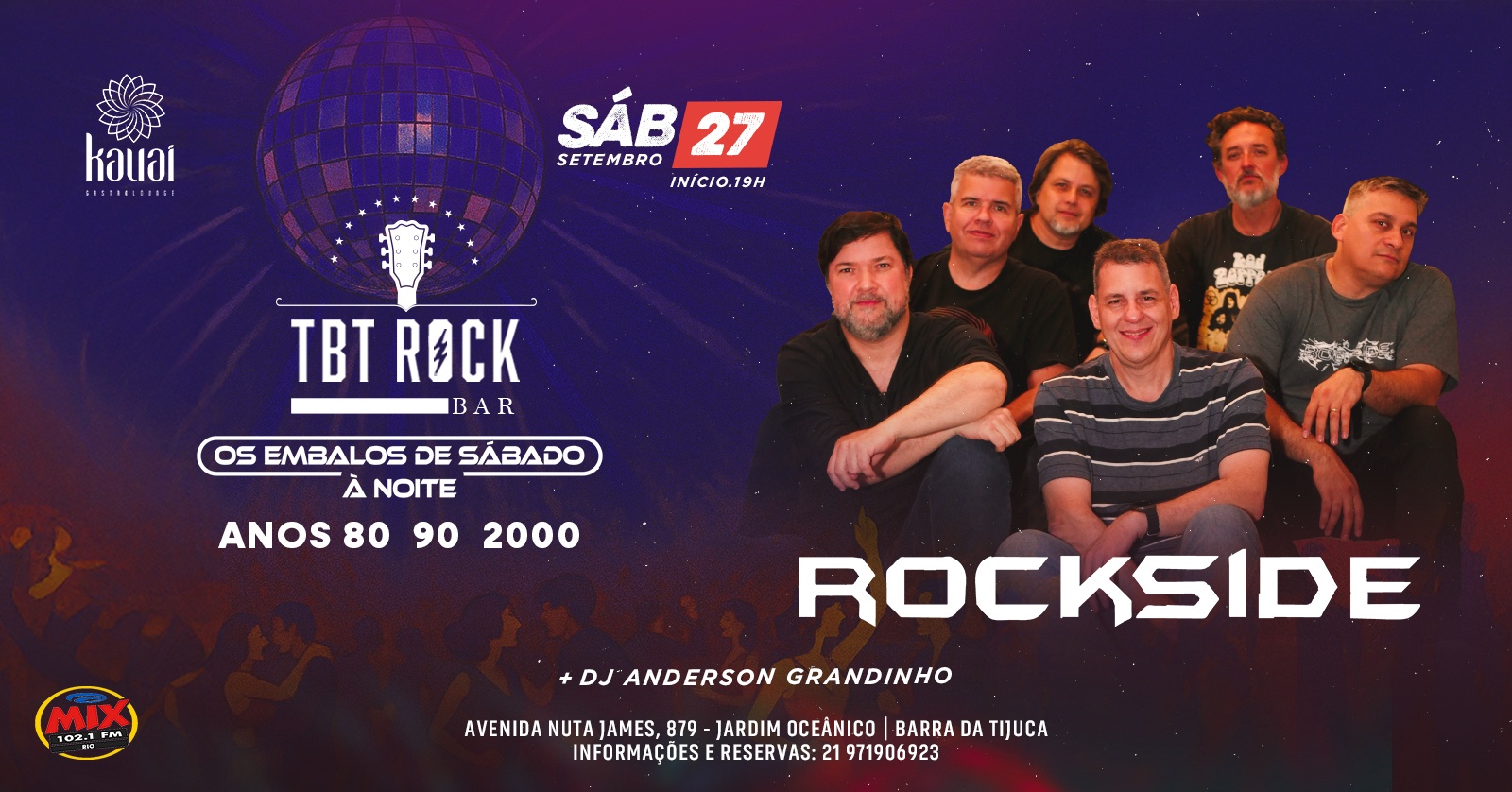 OS EMBALOS DE SÁBADO A NOITE | TBT ROCK BAR | BANDA ROCKSIDE | KAUAI BARR