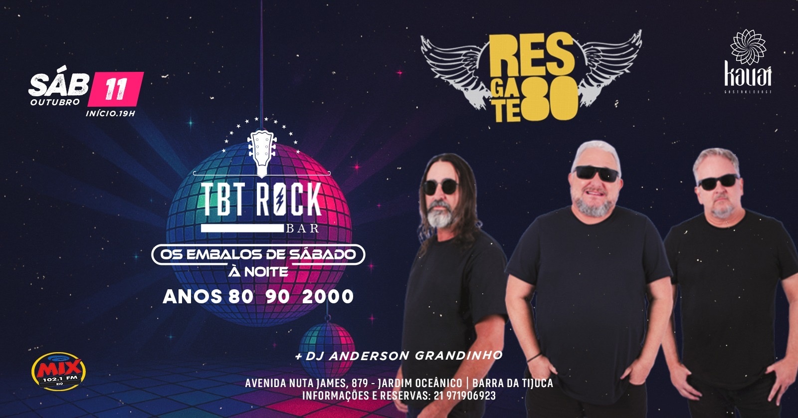 OS EMBALOS DE SÁBADO A NOITE | TBT ROCK BAR | BANDA RESGATE 80 | KAUAI BARRA DA TIJUCA