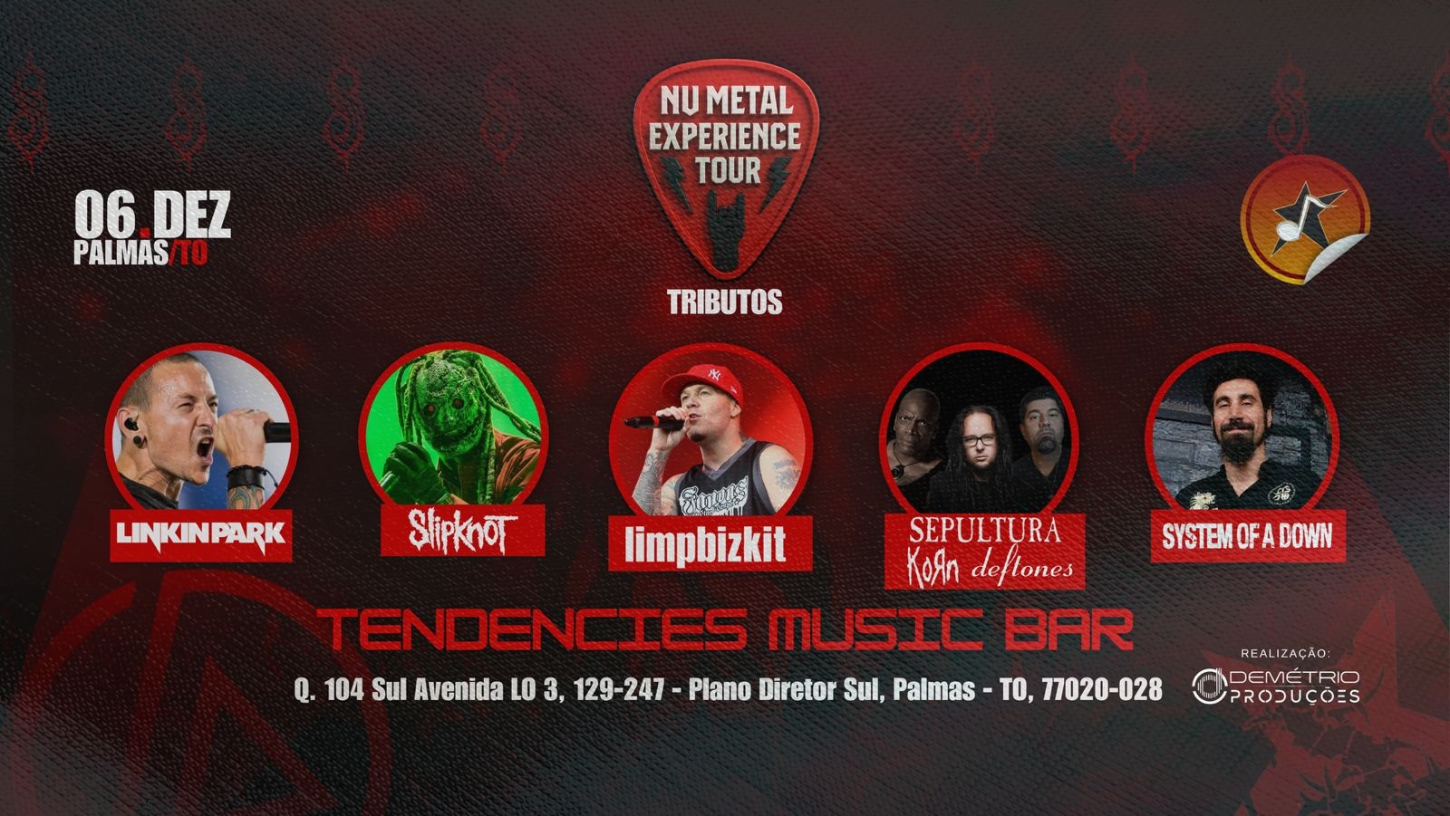 Nu metal experience tour em Palmas/TO