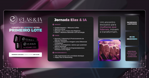 Imagem do evento Elas & IA: Mulheres, Inteligência Artificial e o Futuro dos Negócios