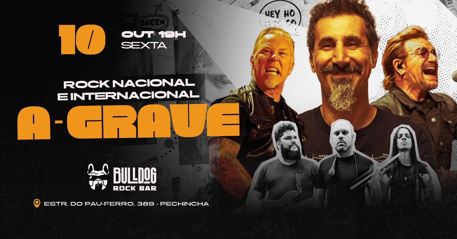 10 de Outubro - BAILÃO DO ROCK COM A BANDA A-GRAVE