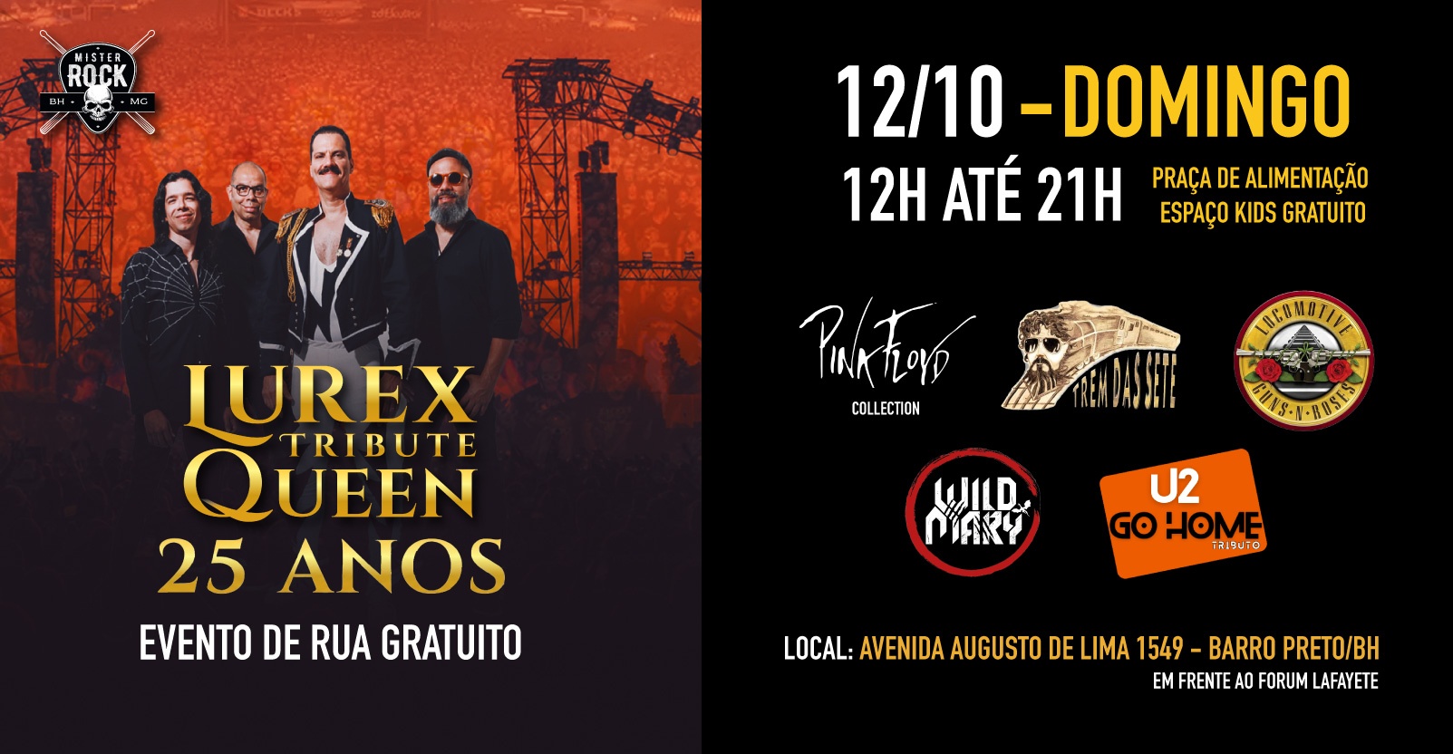 12/10 - 25 anos de Lurex Queen - EVENTO DE RUA: Locomotive, Trem das Sete, Pink Floyd e mais