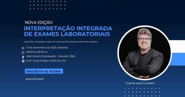 Imagem do evento NOVA EDIÇÃO - Interpretação Integrada de Exames Laboratoriais