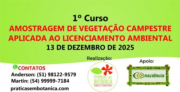 Imagem do evento Curso "Amostragem de Vegetação Campestre Aplicada ao Licenciamento Ambiental"