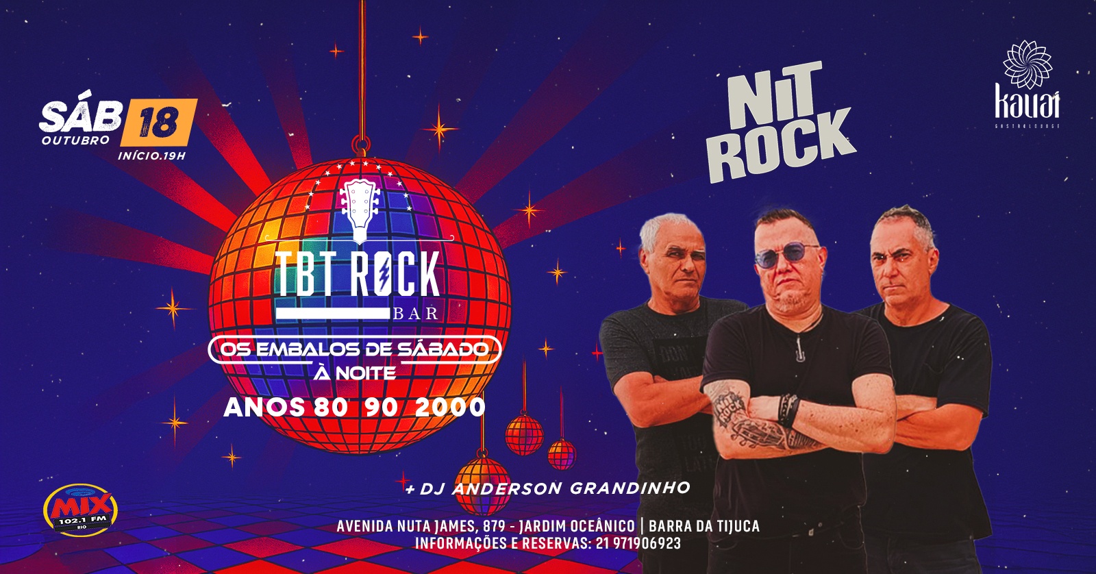 OS EMBALOS DE SÁBADO A NOITE | TBT ROCK BAR | BANDA NITROCK 80 90 | KAUAI BARRA DA TIJUCA