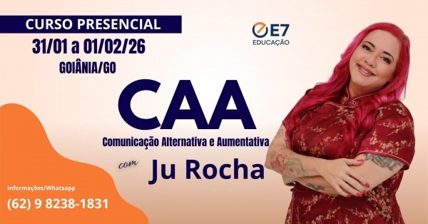 Imagem do evento Curso Presencial Comunicação Alternativa e Aumentativa com Ju Rocha
