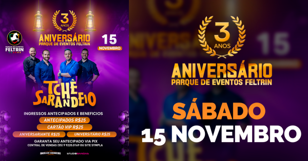 Imagem do evento 15 Novembro - Tchê Sarandeio