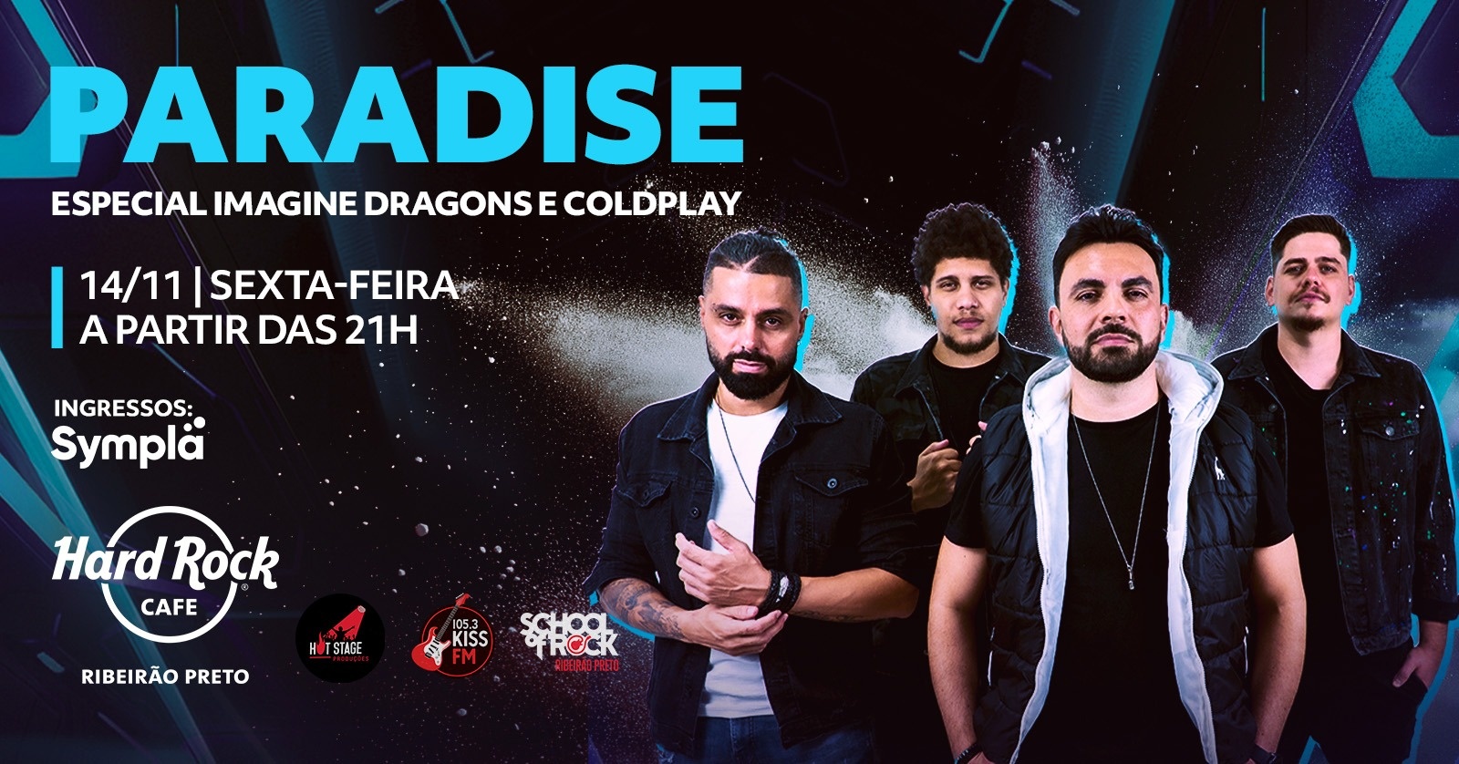 Paradise – Tributo Épico a Coldplay & Imagine Dragons no Hard Rock Cafe Ribeirão Preto