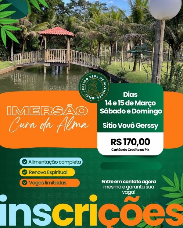 Imagem do evento Retiro Espiritual de Mulheres IBMGF - Imersão 2026