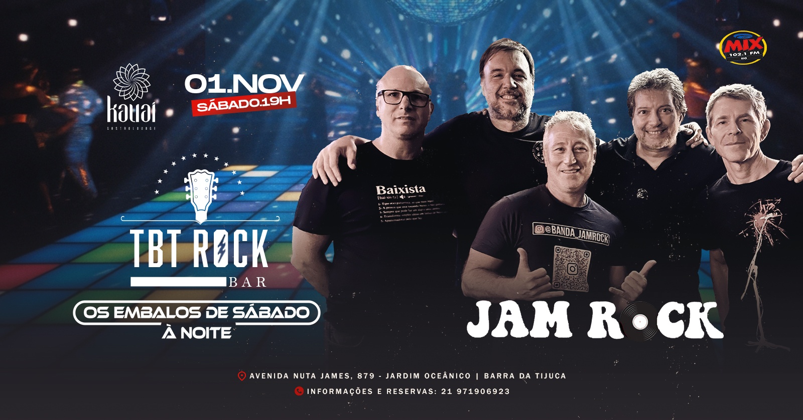 OS EMBALOS DE SÁBADO A NOITE | TBT ROCK BAR | BANDA JAMROCK | KAUAI BARRA DA TIJUCA