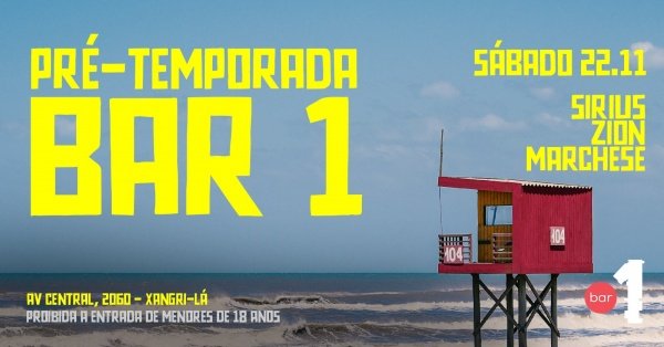 Imagem do evento BAR 1 - SÁBADO 22/11 - PRÉ TEMPORADA DE VERÃO
