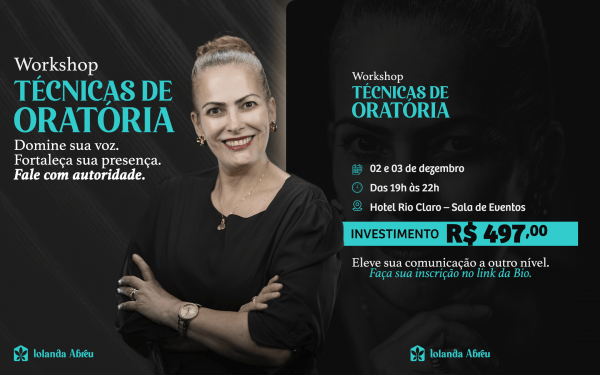 Imagem do evento Workshop de Técnicas de Oratória