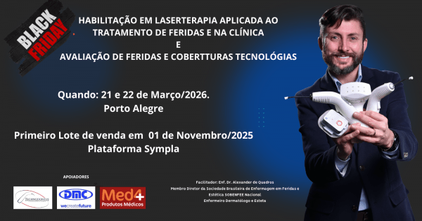 Imagem do evento Habilitação em Laserterapia no tratamento de feridas e Gestão de Feridas e Coberturas Técnológicas