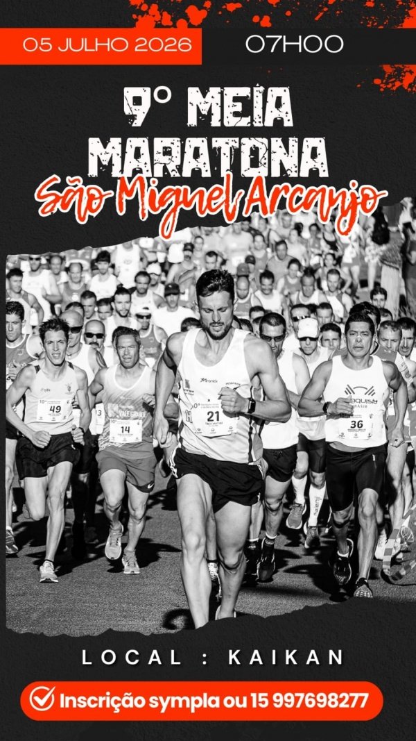 Imagem do evento 9º MEIA MARATONA AMA ESPORTES - SÃO MIGUEL ARCANJO SP 2026