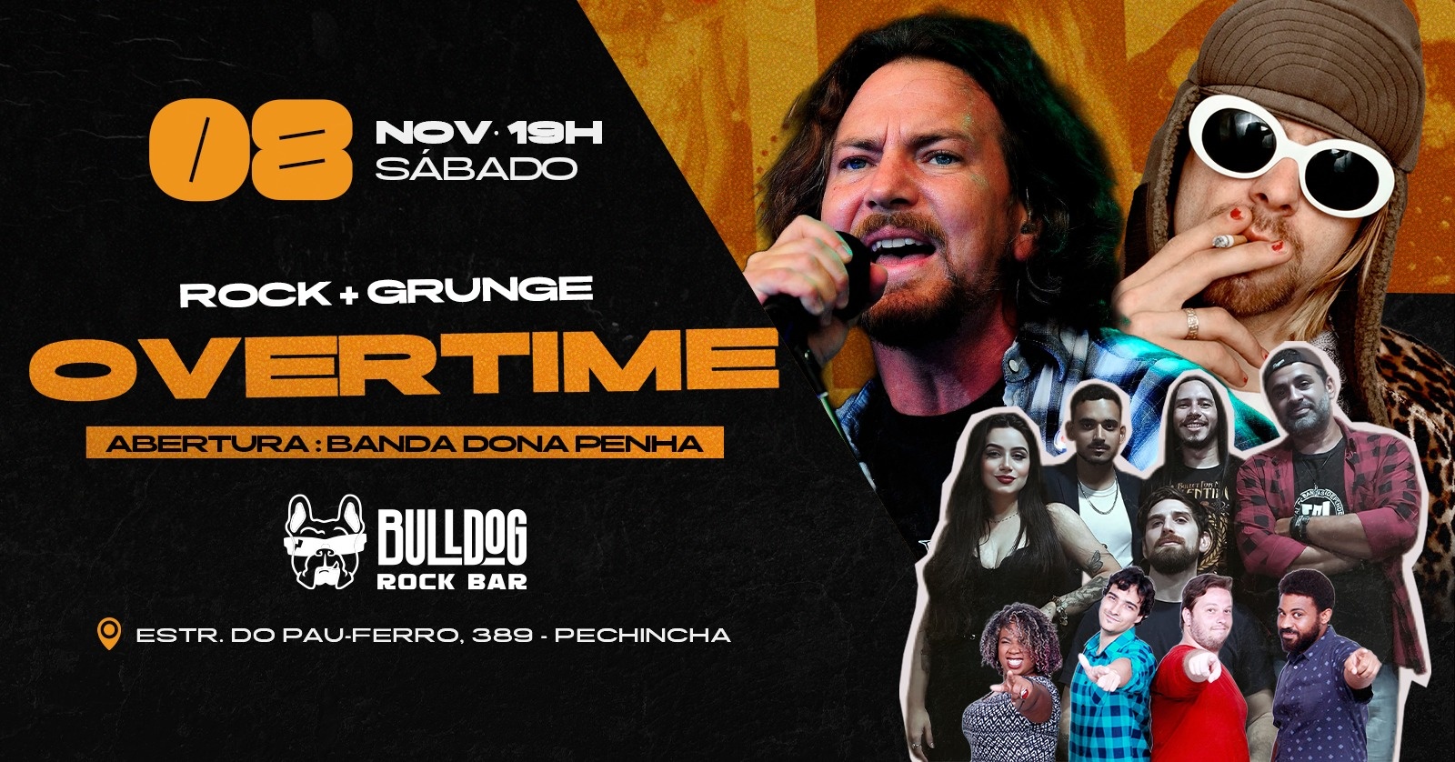 08 de Novembro - BANDA OVERTIME COM ABERTURA DA DONA PENHA!