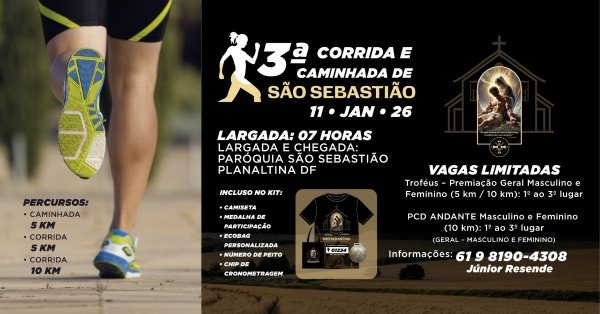 Imagem do evento 3ª CORRIDA E CAMINHADA DE SÃO SEBASTIÃO