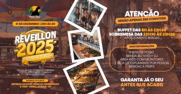 Imagem do evento Réveillon Frango D'Água 2025 - A virada mais especial de Atibaia