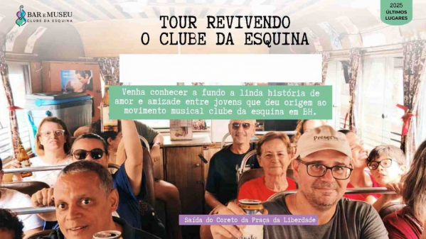 Imagem do evento Tour Revivendo o Clube da Esquina - Saída do Coreto da Praça da Liberdade - 7/2 Sábado 8Hs