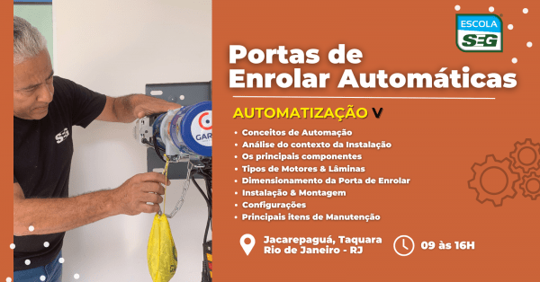 Imagem do evento CURSO DE PORTAS DE ENROLAR AUTOMÁTICAS -  AUTOMATIZAÇÃO V (Fevereiro - 2026)