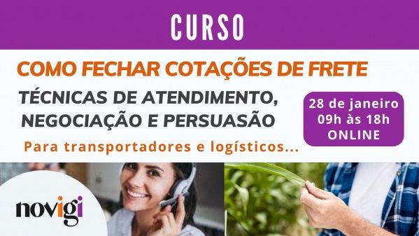 Imagem do evento Como Fechar COTAÇÕES de Frete -  Técnicas de Atendimento, Persuasão e Negociação