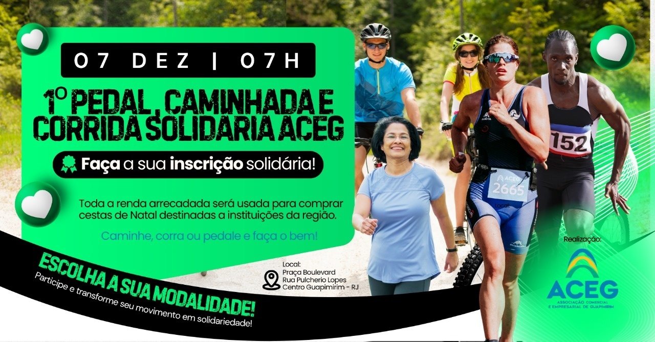 1º Pedal, Caminhada & Corrida Solidária ACEG em Guapimirim - Sympla