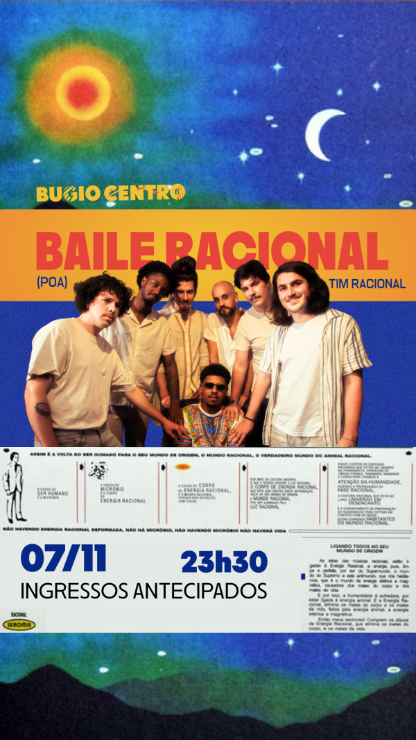 Imagem do evento BAILE RACIONAL (POA) + DJ KIBO| 9/1