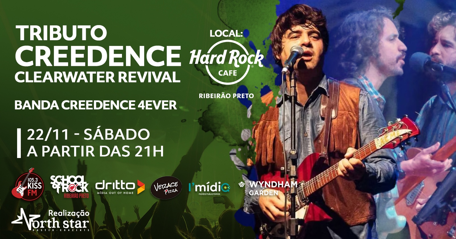 Creedence 4Ever – Tributo Oficial a Creedence Clearwater Revival no Hard Rock Cafe Ribeirão Preto