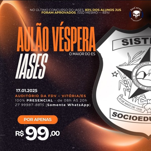 Imagem do evento Aulão de Véspera IASES