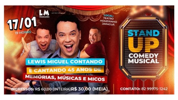 Imagem do evento LEWIS MIGUEL - CONTANDO E CANTANDO 45 ANOS DE MEMÓRIAS, MÚSICAS E MICOS.
