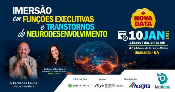 Imagem do evento Imersão em Funções Executivas e Transtornos do Neurodesenvolvimento com Fernando Lauria