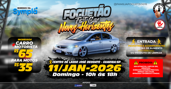 Imagem do evento FOGUETÃO FEST CAR - NOVOS HORIZONTES