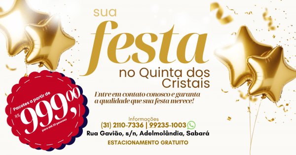 Imagem do evento REALIZE SEU EVENTO NO QUINTA DOS CRISTAIS - 2026