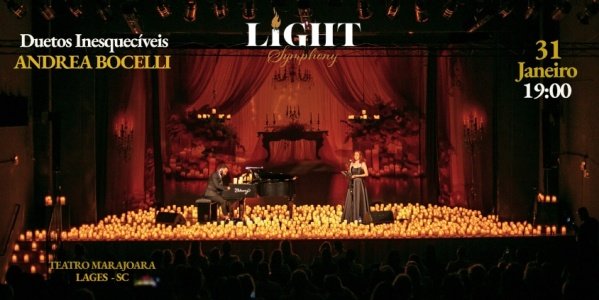 Imagem do evento Light Symphony - Duetos Inesquecíveis de Andrea Bocelli (31/1 às 19:00 - Abre portas 18:15)