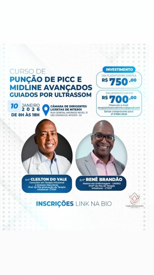 Imagem do evento Curso de PICC E MIDLINE AVANÇADOS GUIADOS POR ULTRASSOM