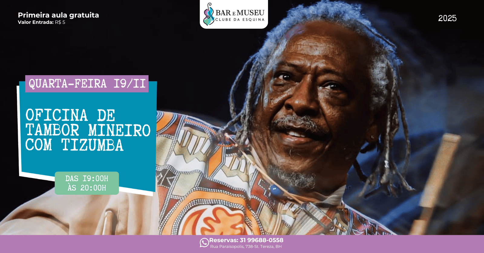 Oficina de Tambor Mineiro com Maurício Tizumba