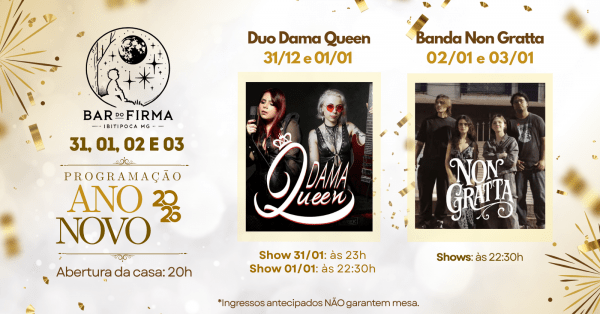 Imagem do evento Réveillon - Bar do Firma | 31/12, 01/01, 02/01 e 03/01.
