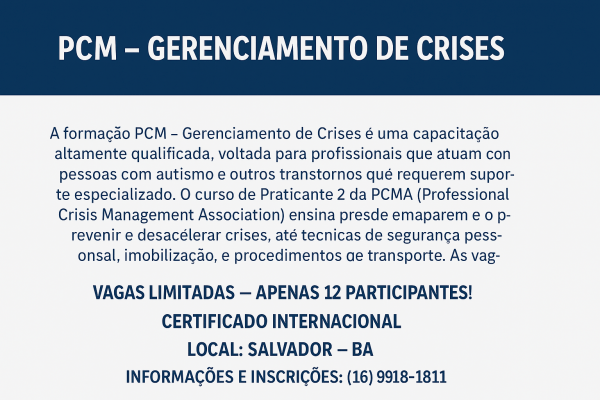 Imagem do evento Curso de Prevenção e Gerenciamento de Crise - PCM