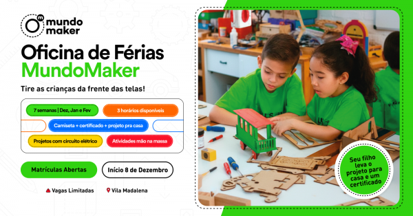 Imagem do evento Oficina de Férias do MundoMaker Verão | Dezembro, Janeiro e Fevereiro