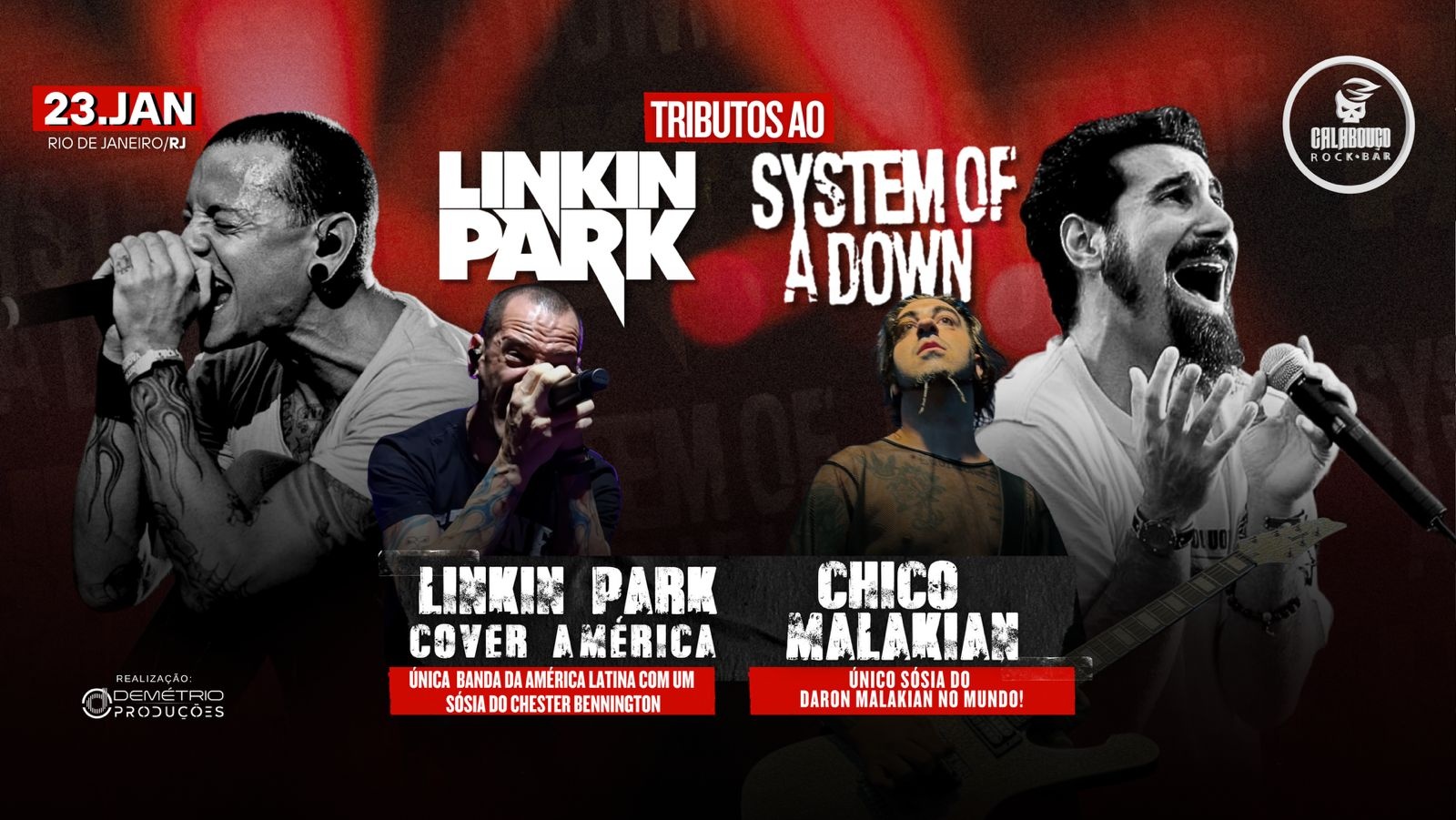 Tributo ao Linkin Park e System of a Down - Rio de Janeiro/RJ