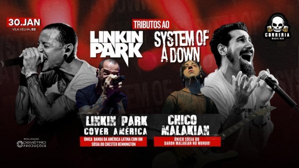 Imagem do evento Tributo ao Linkin Park e System of a down - Vila Velha/ES