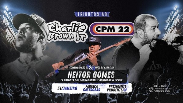 Imagem do evento Tributo ao Charlie Brown Jr e Cpm 22 com Heitor Gomes - Presidente Prudente/SP