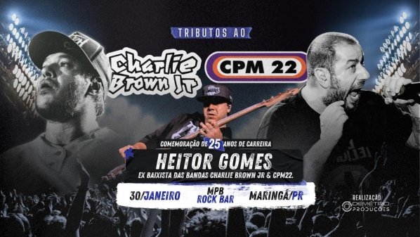 Imagem do evento Tributo ao Charlie Brown Jr e Cpm 22 com Heitor Gomes - Maringá/PR