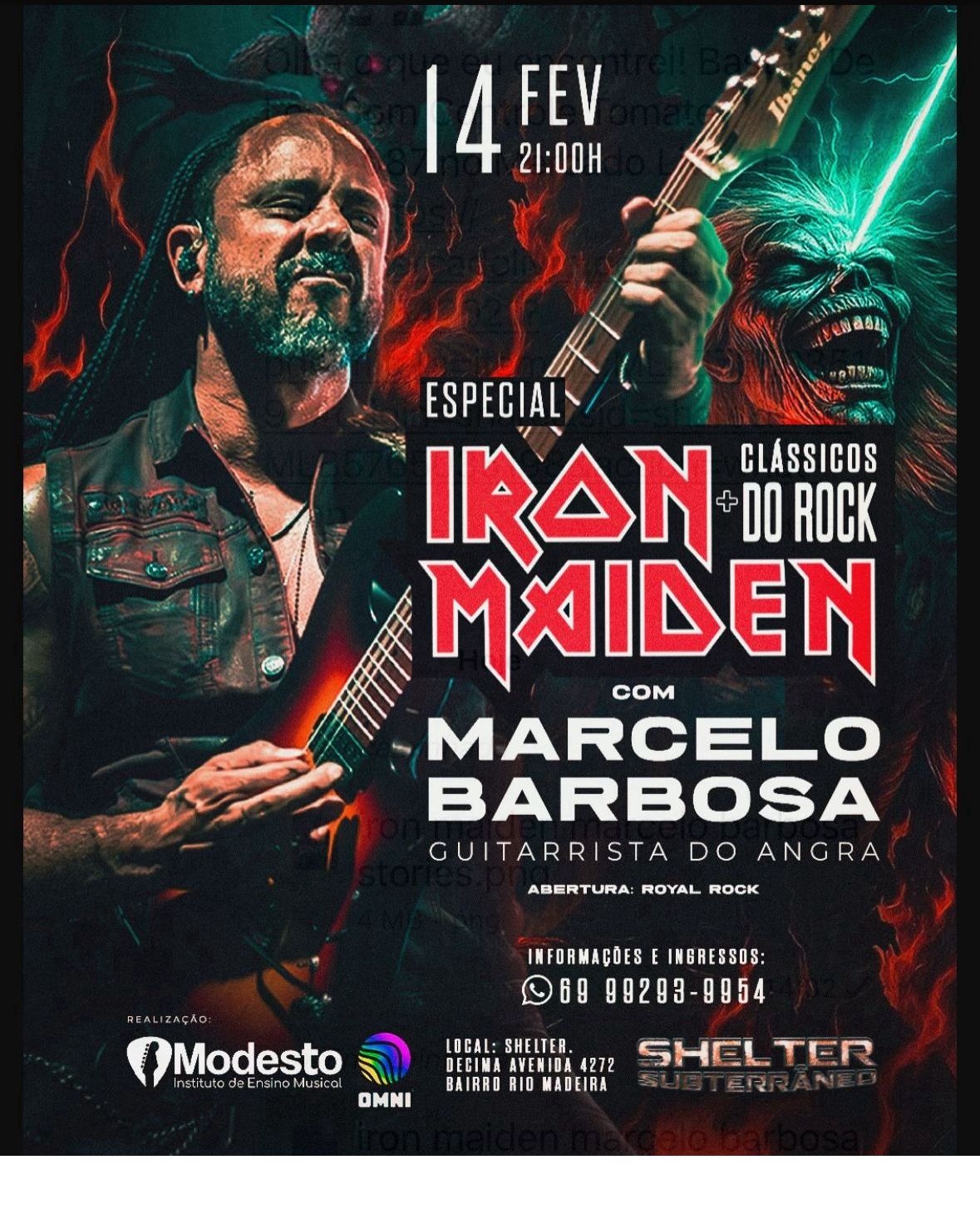 ESPECIAL IRON MAIDEN + CLÁSSICOS DO ROCK (COM MARCELO BARBOSA - GUITARRISTA DO ANGRA) - Porto Velho, RO