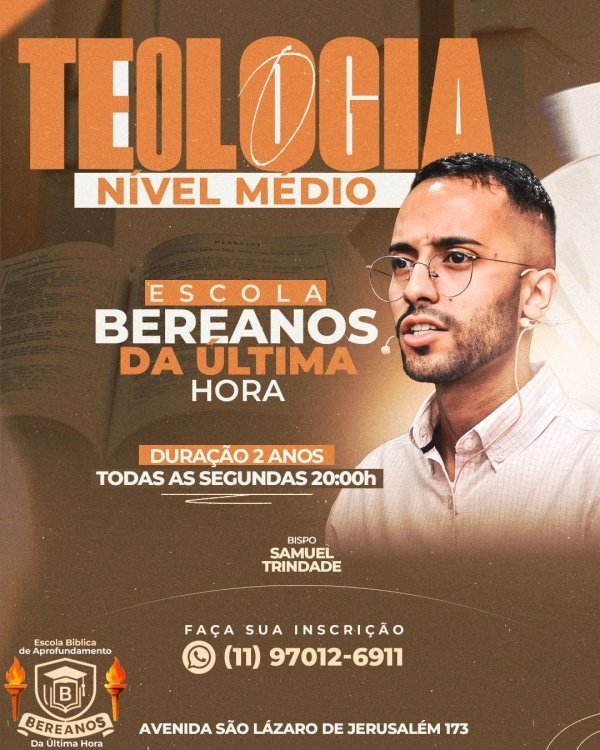 Imagem do evento Teologia Nível médio - Escola Bereanos da última hora