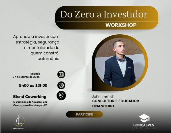 Imagem do evento 1° Workshop - Do Zero a Investidor