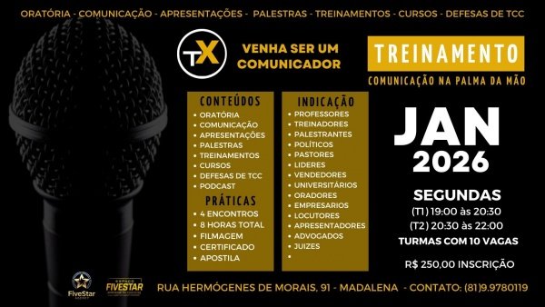 Imagem do evento FPTECX - FORMAÇÃO DE PALESTRANTES - COMUNICAÇÃO NA PALMA DA MÃO