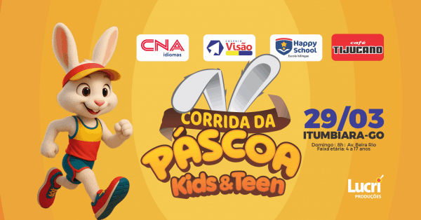 Imagem do evento 1ª CORRIDA DA PÁSCOA DE ITUMBIARA (KIDS & TEEN)