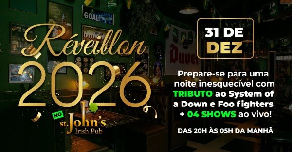 Imagem do evento Réveillon com muito Rock no St. Johns Pub - 6 Bandas em uma Virada de Ano Histórica!